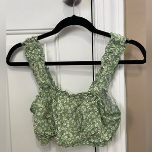 LA Hearts by PacSun Green Floral Top Size Small